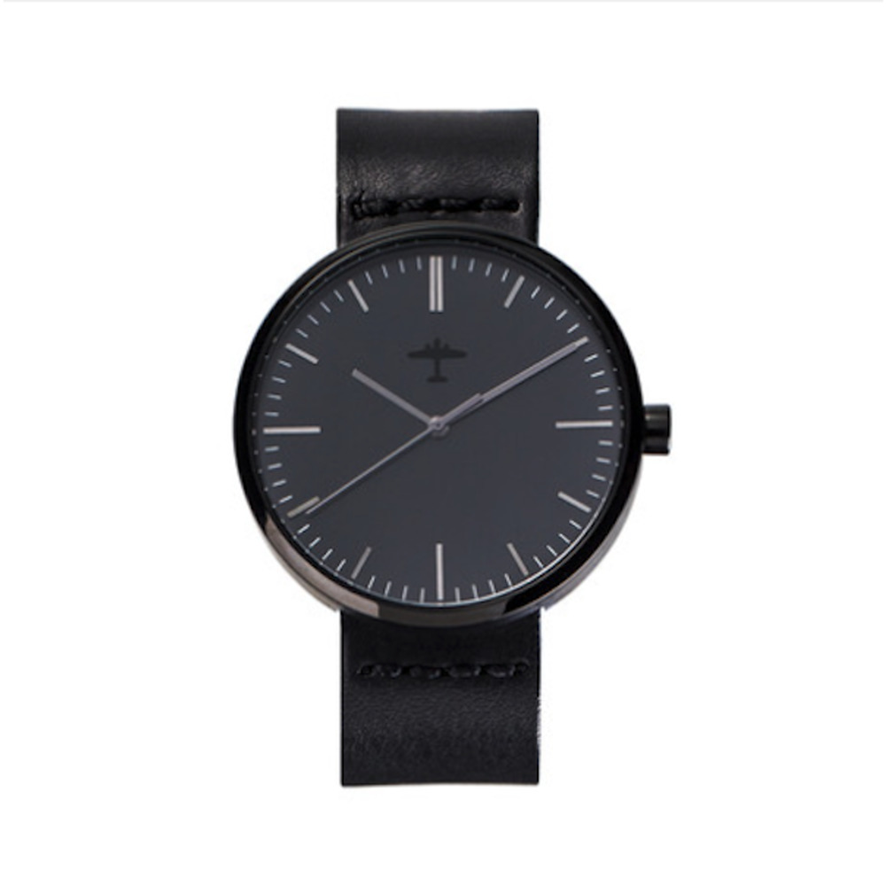 Under The Sun Quartz 60SQ Watch - Black/Leather - Pilot - Sleek